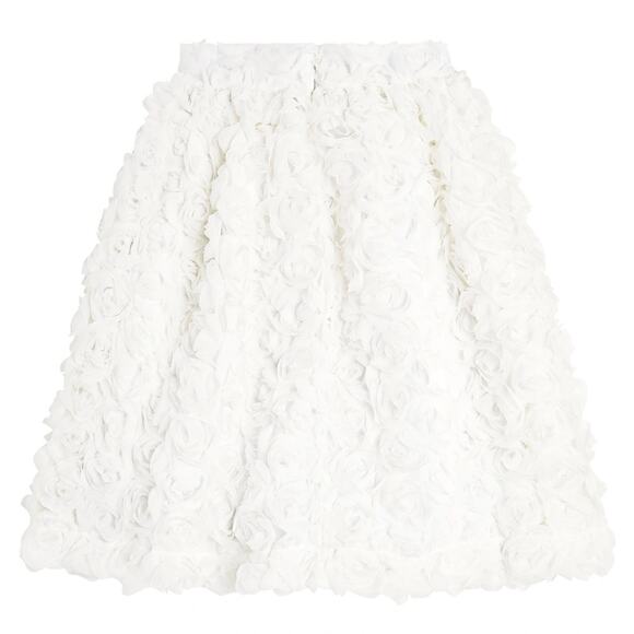 NWT Caroline Bosmans Floral Appliqué Tulle Skirt - Picture 1 of 9